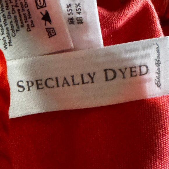 Eddie Bauer Linen Cotton Blend Utility Jacket Coat Orangey-Red Size Medium - Picture 9 of 10